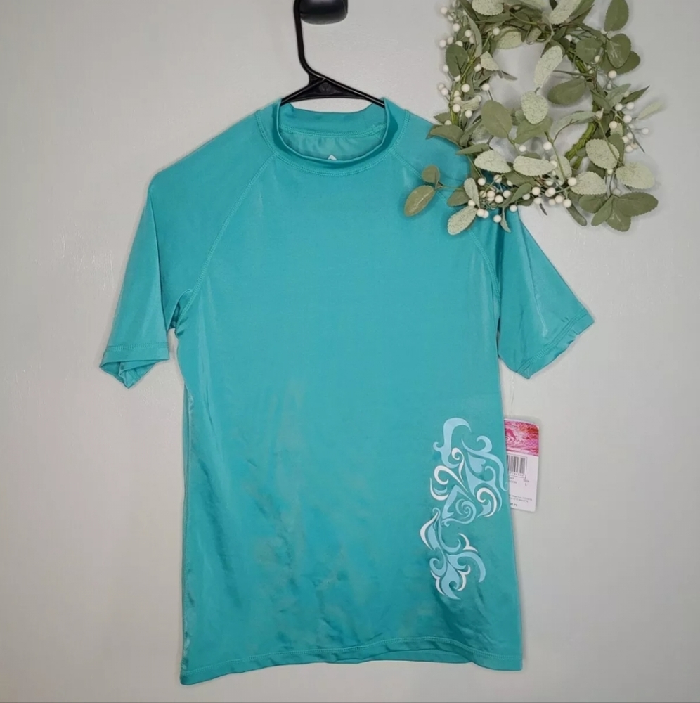 Swim shirt , large , blue